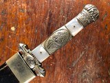 Samuel Hancock & Sons Sheffield Civil War Spear Point Bowie Knife Patriotic Eagle Motto Pearl EXCELLENT *RARE* - 6 of 15