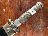 Samuel Hancock & Sons Sheffield Civil War Spear Point Bowie Knife Patriotic Eagle Motto Pearl EXCELLENT *RARE* - 4 of 15