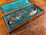 Wonderful Cased PAIR Colt No. 2 Second Model Derringer Pocket Pistols .41 Wild West Gambler Guns - 2 of 15