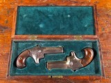 Wonderful Cased PAIR Colt No. 2 Second Model Derringer Pocket Pistols .41 Wild West Gambler Guns - 1 of 15