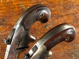 Wonderful Cased PAIR Colt No. 2 Second Model Derringer Pocket Pistols .41 Wild West Gambler Guns - 14 of 15