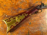 Exceedingly Rare BRASS BARREL American Pennsylvania Kentucky Long Rifle Tiger Maple Inlays Engraved Swan - 7 of 15