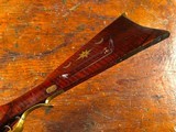 Exceedingly Rare BRASS BARREL American Pennsylvania Kentucky Long Rifle Tiger Maple Inlays Engraved Swan - 6 of 15