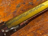 Exceedingly Rare BRASS BARREL American Pennsylvania Kentucky Long Rifle Tiger Maple Inlays Engraved Swan - 11 of 15