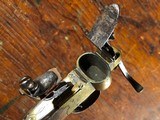 1800 Brass Frame Pistol Style Flintlock Tinder Lighter Fire Starter ANTIQUE Federal American Table Striking Light - 6 of 7