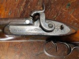 Massive Charles Lancaster London Percussion Double Barrel SxS Howdah Pistol Engraved Tiger Gun .66 Cal - 5 of 15