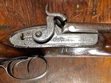 Massive Charles Lancaster London Percussion Double Barrel SxS Howdah Pistol Engraved Tiger Gun .66 Cal - 3 of 15