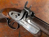 Massive Charles Lancaster London Percussion Double Barrel SxS Howdah Pistol Engraved Tiger Gun .66 Cal - 4 of 15