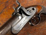 Massive Charles Lancaster London Percussion Double Barrel SxS Howdah Pistol Engraved Tiger Gun .66 Cal - 6 of 15