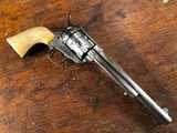 1873 Colt Single Action Army .45 Revolver 1st Gen Blackpowder Frame SAA 1877 Nickel Ivory 7 1/2" Beautiful! - 2 of 15