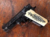 Smith & Wesson Model 59 Double Action Semi Auto Pistol Custom Engraved w/ Carved Ivory Grips 9mm S&W - 2 of 11