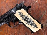 Smith & Wesson Model 59 Double Action Semi Auto Pistol Custom Engraved w/ Carved Ivory Grips 9mm S&W - 10 of 11