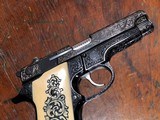 Smith & Wesson Model 59 Double Action Semi Auto Pistol Custom Engraved w/ Carved Ivory Grips 9mm S&W - 7 of 11