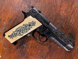 Smith & Wesson Model 59 Double Action Semi Auto Pistol Custom Engraved w/ Carved Ivory Grips 9mm S&W - 1 of 11