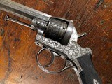 Auguste Francotte Large Relief Engraved Lefaucheux Double Action 11mm Pinfire Revolver Ebony Grips NICE! - 9 of 15