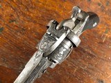 Auguste Francotte Large Relief Engraved Lefaucheux Double Action 11mm Pinfire Revolver Ebony Grips NICE! - 12 of 15