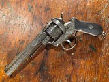 Auguste Francotte Large Relief Engraved Lefaucheux Double Action 11mm Pinfire Revolver Ebony Grips NICE! - 7 of 15