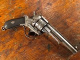 Auguste Francotte Large Relief Engraved Lefaucheux Double Action 11mm Pinfire Revolver Ebony Grips NICE! - 1 of 15