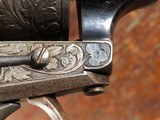 Auguste Francotte Large Relief Engraved Lefaucheux Double Action 11mm Pinfire Revolver Ebony Grips NICE! - 5 of 15