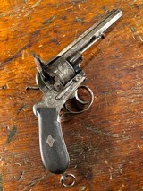Auguste Francotte Large Relief Engraved Lefaucheux Double Action 11mm Pinfire Revolver Ebony Grips NICE! - 15 of 15