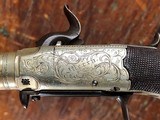Fine Engraved English Solid Silver Percussion Screw Bbl Folding Trigger Snap Bayonet Pocket Pistol 1830's - 12 of 15