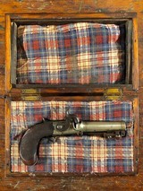 Fine Engraved English Solid Silver Percussion Screw Bbl Folding Trigger Snap Bayonet Pocket Pistol 1830's - 2 of 15