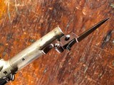 Fine Engraved English Solid Silver Percussion Screw Bbl Folding Trigger Snap Bayonet Pocket Pistol 1830's - 9 of 15
