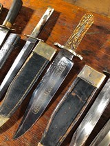 ANTIQUE BOWIE KNIFE COLLECTION 13 Civil War Era Fighting Knives & Daggers Wostenholm Rodgers Woodhead Barnes Etched Blades - 6 of 11