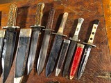 ANTIQUE BOWIE KNIFE COLLECTION 13 Civil War Era Fighting Knives & Daggers Wostenholm Rodgers Woodhead Barnes Etched Blades - 8 of 11