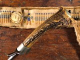 Large 1800's Frontier Mountain Man Clip Point Bowie Knife w/ Belt & Sheath *RARE* Early American West Fighting Knife - 7 of 12