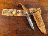 Large 1800's Frontier Mountain Man Clip Point Bowie Knife w/ Belt & Sheath *RARE* Early American West Fighting Knife - 1 of 12