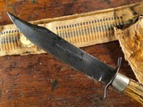 Large 1800's Frontier Mountain Man Clip Point Bowie Knife w/ Belt & Sheath *RARE* Early American West Fighting Knife - 2 of 12
