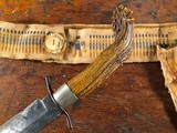 Large 1800's Frontier Mountain Man Clip Point Bowie Knife w/ Belt & Sheath *RARE* Early American West Fighting Knife - 4 of 12