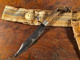 Large 1800's Frontier Mountain Man Clip Point Bowie Knife w/ Belt & Sheath *RARE* Early American West Fighting Knife - 12 of 12