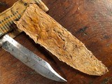 Large 1800's Frontier Mountain Man Clip Point Bowie Knife w/ Belt & Sheath *RARE* Early American West Fighting Knife - 11 of 12