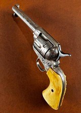 1873 Colt Single Action Army .44-40 Engraved Nickel Gold Carved Eagle Ivory Grips 1880 - Attributed to Western Movie Star BUCK JONES - 4 of 15