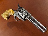 1873 Colt Single Action Army .44-40 Engraved Nickel Gold Carved Eagle Ivory Grips 1880 - Attributed to Western Movie Star BUCK JONES - 14 of 15