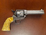 1873 Colt Single Action Army .44-40 Engraved Nickel Gold Carved Eagle Ivory Grips 1880 - Attributed to Western Movie Star BUCK JONES - 1 of 15