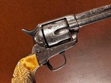 1873 Colt Single Action Army .44-40 Engraved Nickel Gold Carved Eagle Ivory Grips 1880 - Attributed to Western Movie Star BUCK JONES - 13 of 15