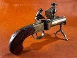 Wonderful Ross London Engraved Flintlock Tinder Lighter Fire Starter Pistol Brass Candlestick w/ Door Inscribed Silver 1790-1810 - 3 of 10