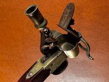 Fine Crossley Manchester England Brass Flintlock Tinder Lighter Fire Starter Pistol w/ Candlestick Tabletop Tavern Tool 1800-1830 - 10 of 11