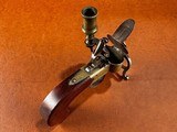 Fine Crossley Manchester England Brass Flintlock Tinder Lighter Fire Starter Pistol w/ Candlestick Tabletop Tavern Tool 1800-1830 - 9 of 11