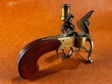 Fine Crossley Manchester England Brass Flintlock Tinder Lighter Fire Starter Pistol w/ Candlestick Tabletop Tavern Tool 1800-1830 - 8 of 11