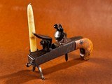 Early American Iron Flintlock Tinder Lighter Fire Starter Pistol w/ Candlestick Colonial Tabletop Tavern Tool *RARE* 1780-1800 - 1 of 8
