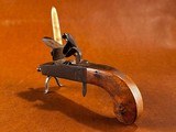 Early American Iron Flintlock Tinder Lighter Fire Starter Pistol w/ Candlestick Colonial Tabletop Tavern Tool *RARE* 1780-1800 - 3 of 8