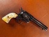 1873 Colt Single Action Army Revolver .44 Rimfire Nickel Carved Steerhead Pearl *RARE* Wild West 1st Gen SAA Cowboy Pistol - 2 of 15
