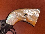 1873 Colt Single Action Army Revolver .44 Rimfire Nickel Carved Steerhead Pearl *RARE* Wild West 1st Gen SAA Cowboy Pistol - 10 of 15