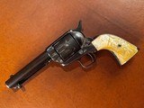 1873 Colt Single Action Army Revolver .44 Rimfire Nickel Carved Steerhead Pearl *RARE* Wild West 1st Gen SAA Cowboy Pistol - 1 of 15