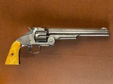 Smith & Wesson No. 3 American Revolver .44 Henry Rimfire Nickel Ivory Cut for Shoulder Stock RARE S&W Cowboy Pistol Factory Letter - 2 of 15