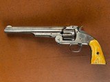 Smith & Wesson No. 3 American Revolver .44 Henry Rimfire Nickel Ivory Cut for Shoulder Stock RARE S&W Cowboy Pistol Factory Letter